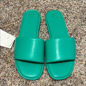 a new day Vibrant Green Slide Sandals
